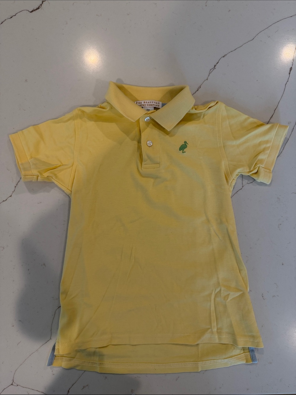 The Beaufort Bonnet Company Yellow Kids Polo with Green Duck Embroidery